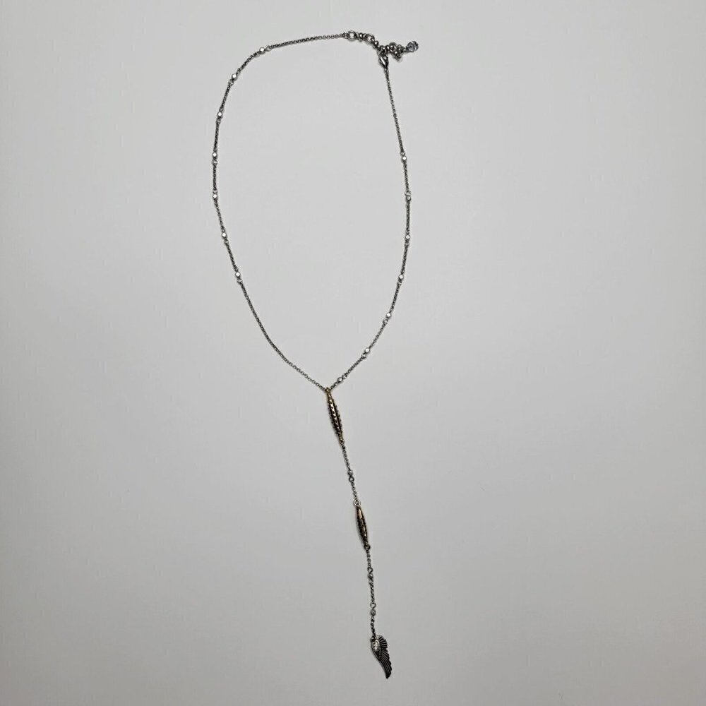 ✨️CL Lucky Brand Angel Wing Drop Chain Necklace In Silver Tone